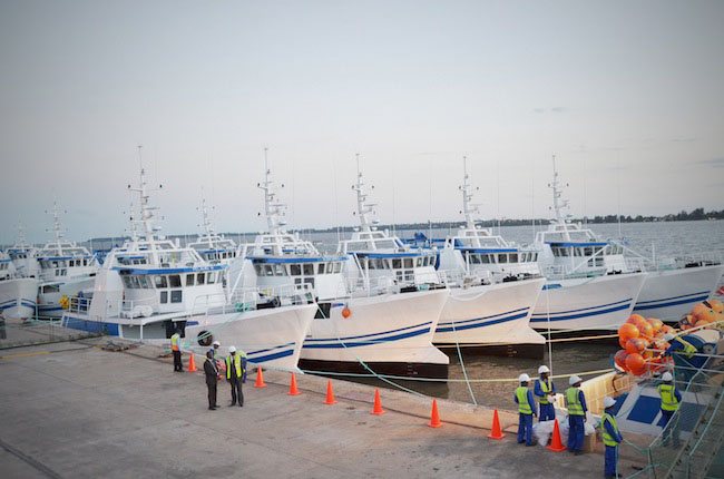 EMATUM boats docked at the Maputo port